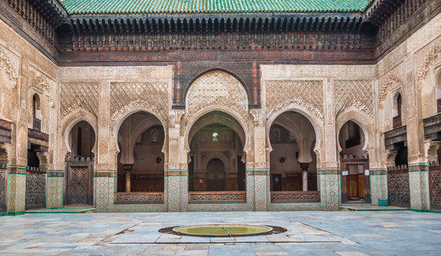 Historic madrasa architecture in Fez